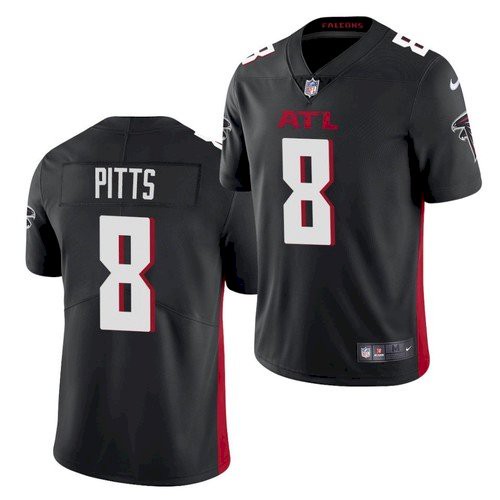 Men's Atlanta Falcons #8 Kyle Pitts Black NFL 2021 Draft Vapor Untouchable Limited Stitched Jersey